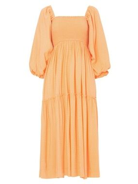 Louna Orange Midi Dress